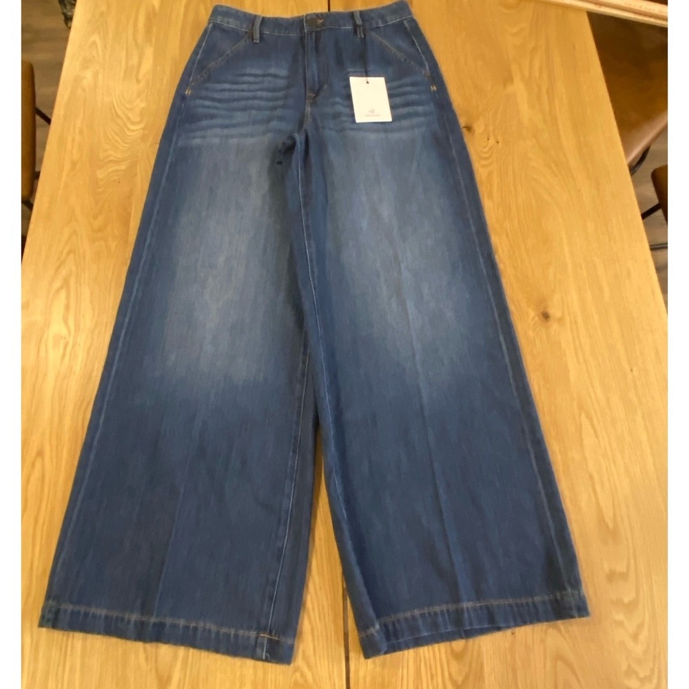 Hidden High Rise SuperWide Leg Jean trouser Size 28 Medium Wash Blue Women's NWT